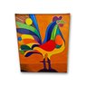 Mini Quadro Decorativo de Galo Colorido Estilizado Medindo 30x25cm Pintado - 5