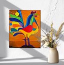 Ver imagem 7 de Mini Quadro Decorativo de Galo Colorido Estilizado Medindo 30x25cm Pintado