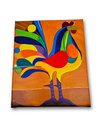 Ver imagem 4 de Mini Quadro Decorativo de Galo Colorido Estilizado Medindo 30x25cm Pintado