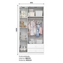 Ver imagem 5 de Guarda Roupa Infantil Bala de Menta 3 Portas e 2 Gavetas Branco - Móveis Henn