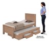 Cama Solteiro com Cama Auxiliar Athenas Plus Móveis Lopas - 3