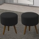 Ver imagem 7 de Kit 2 Puff Puf Para Sala Pes Palito Small Veludo SL 944 Peer