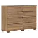 Ver imagem 2 de Cômoda para Quarto 8 Gavetas com Pé Sintra Marrom/Amêndola Touch