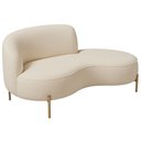 Ver imagem 1 de Sofá Curvo 3 Lugares 180cm Braço Dir. Thommy Pés Ouro Bouclé Off White - Nexta Casa
