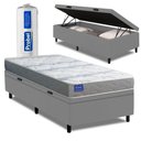 Ver imagem 1 de Cama Box Baú Solteiro Probel Espuma D33 88x188x55 Night Day a Vácuo Branco/cinza