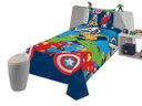 Ver imagem 1 de Jogo de Cama Infantil Lepper Vingadores Solteiro 2 Peças Microfibra Azul