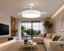 Ver imagem 2 de Ventilador de Teto Retrátil LED Controle Remoto Branco Bivolt