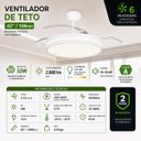 Ver imagem 3 de Ventilador de Teto Retrátil LED Controle Remoto Branco Bivolt