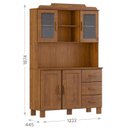 Ver imagem 4 de Cristaleira 4 Portas 3 Gavetas Cobre Imbuia - Fn