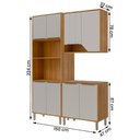 Ver imagem 4 de Armário de Cozinha Celeste com Torre Quente 150 Cm 8 Portas Cinamomo/off White