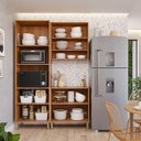 Ver imagem 5 de Armário de Cozinha Celeste com Torre Quente 150 Cm 8 Portas Cinamomo/off White
