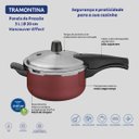 Ver imagem 5 de Panela de Pressão Tramontina Vancouver Alumínio Antiaderente Starflon Max Vermelho 20cm 3l
