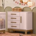 Ver imagem 2 de 4315 - Berco Mini Cama Q Encanto Slim Rosa Acetinado (4315.91) + 4355- Comoda Sap. 1pt/4gav Q
