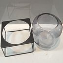 Ver imagem 6 de Vaso Decorativo Enfeite Casa Home&Co com Suporte Metal Vidro 30x21x21cm Fume