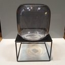 Ver imagem 2 de Vaso Decorativo Enfeite Casa Home&Co com Suporte Metal Vidro 30x21x21cm Fume
