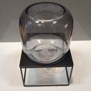 Ver imagem 4 de Vaso Decorativo Enfeite Casa Home&Co com Suporte Metal Vidro 30x21x21cm Fume