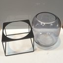 Ver imagem 5 de Vaso Decorativo Enfeite Casa Home&Co com Suporte Metal Vidro 30x21x21cm Fume