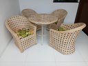 Ver imagem 3 de Conjunto 4 Cadeira e Mesa Jardim Varanda Área Externa Fibra Sintética Tramento Uv Cor Palha Natural