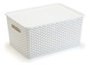Ver imagem 3 de 3 Caixas Organizadoras com Tampa Grande 15 Lts Rattan Branco