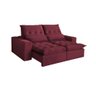 Sofá Retrátil e Reclinável Leblon Tecido Veludo Vinho 2,10 M - 1