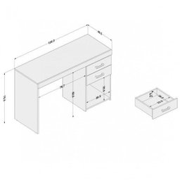 Mesa para Escritório Malta 2 Gavetas 120cm Politorno New Avelã - 5 Mesa para Escritório Malta 2 Gavetas 120cm Politorno New Avelã - 5