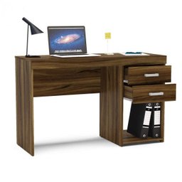 Mesa para Escritório Malta 2 Gavetas 120cm Politorno New Avelã - 3 Mesa para Escritório Malta 2 Gavetas 120cm Politorno New Avelã - 3