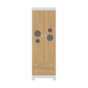 Ver imagem 4 de Guarda-roupa Infantil 62cm 2 Portas e 2 Gavetas Bombom Multimóveis Mp4461 Branco/madeirado