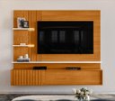 Ver imagem 1 de Home Bancada Suspensa Atena com 3 Portas Deslizantes Cinamomo Off White Madetec