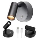 Ver imagem 2 de Luminaria Arandela 3 Tons Ajustaveis Touch Recarregavel Usb Portatil Decoraçao Iluminaçao Parede Mes