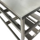 Ver imagem 5 de Mesa Aço Inox Industrial 160x60x90cm com 2 Prateleiras Fenestradas Nortinox Profissional