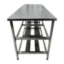 Ver imagem 2 de Mesa Aço Inox Industrial 160x60x90cm com 2 Prateleiras Fenestradas Nortinox Profissional
