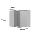 Ver imagem 2 de Armário Aéreo P/ Cozinha Allure de Canto C/ 3 Portas 93cm Jequitiba/gris Fosco - Linea Brasil