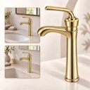 Ver imagem 1 de Torneira Egyto Dourada Baixa Aço Inox 304 Premium Goldenx