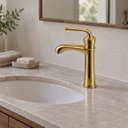 Ver imagem 4 de Torneira Egyto Dourada Baixa Aço Inox 304 Premium Goldenx