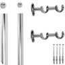 Varão para Cortina 4 m Duplo 28mm com 19mm Cromado suportes Resistente - 2