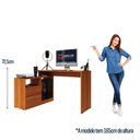 Ver imagem 6 de Mesa para Computador Flex em L ou Linear com Corrediças Telescópicas e Puxadores ABS Jequitiba
