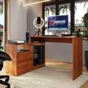 Ver imagem 1 de Mesa para Computador Flex em L ou Linear com Corrediças Telescópicas e Puxadores ABS Jequitiba