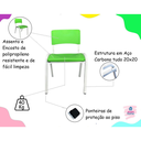 Ver imagem 5 de Cadeira Iso Infantil Verde Limão Brinquedoteca Escola Creche Igreja Empilhavel