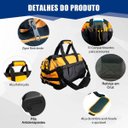 Ver imagem 5 de Bolsa para Ferramenta Mala Grande Oxford Reforçada Impermeável Resistente Fundo Rígido Electricista
