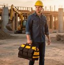 Ver imagem 3 de Bolsa para Ferramenta Mala Grande Oxford Reforçada Impermeável Resistente Fundo Rígido Electricista