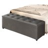 Recamier Baú Milão 1,30m Premium para Cama Casal Estilo Decorativo Closet Estofado Cor Cinza - 1