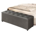Ver imagem 1 de Recamier Baú Milão 1,30m Premium para Cama Casal Estilo Decorativo Closet Estofado Cor Cinza