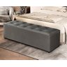 Recamier Baú Milão 1,30m Premium para Cama Casal Estilo Decorativo Closet Estofado Cor Cinza - 2