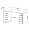 Mesa Escrivaninha para Escritório 10 Gavetas Due Ii | Artany:nogal/branco - 7