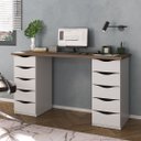 Ver imagem 6 de Mesa Escrivaninha para Escritório 10 Gavetas Due Ii | Artany:nogal/branco