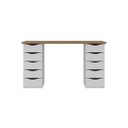 Ver imagem 2 de Mesa Escrivaninha para Escritório 10 Gavetas Due Ii | Artany:nogal/branco
