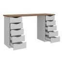 Ver imagem 4 de Mesa Escrivaninha para Escritório 10 Gavetas Due Ii | Artany:nogal/branco