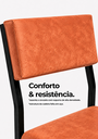 Ver imagem 3 de Cadeira Jantar Estofado Terracota Aço Preto Kit 2 Cadeira Bossa