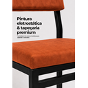 Ver imagem 5 de Cadeira Jantar Estofado Terracota Aço Preto Kit 2 Cadeira Bossa