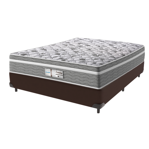 Cama Box e Colchão Evolution Molas Ensacadas Viúvo Probel: Marrom